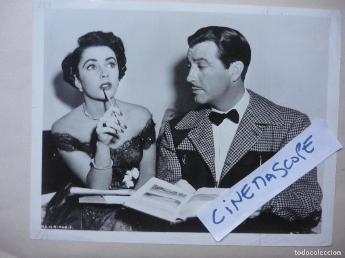 Cine: elizabeth taylor - foto original b/n - robert taylor - conspirator traicion - descanso rodaje