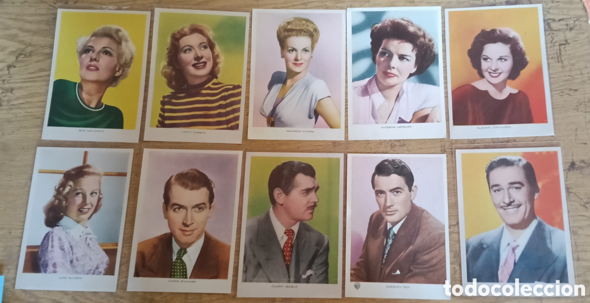 Cine: Lote 10 fotocromos,artistas de cine,