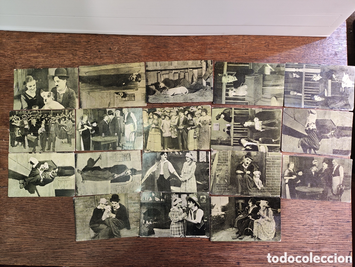 Cin&eacute;ma: COLECCI&Oacute;N DE 18 POSTALES DE CHARLOT VIDA DE PERRO (CHARLES CHAPLIN) CHOCOLATES AMATLLER