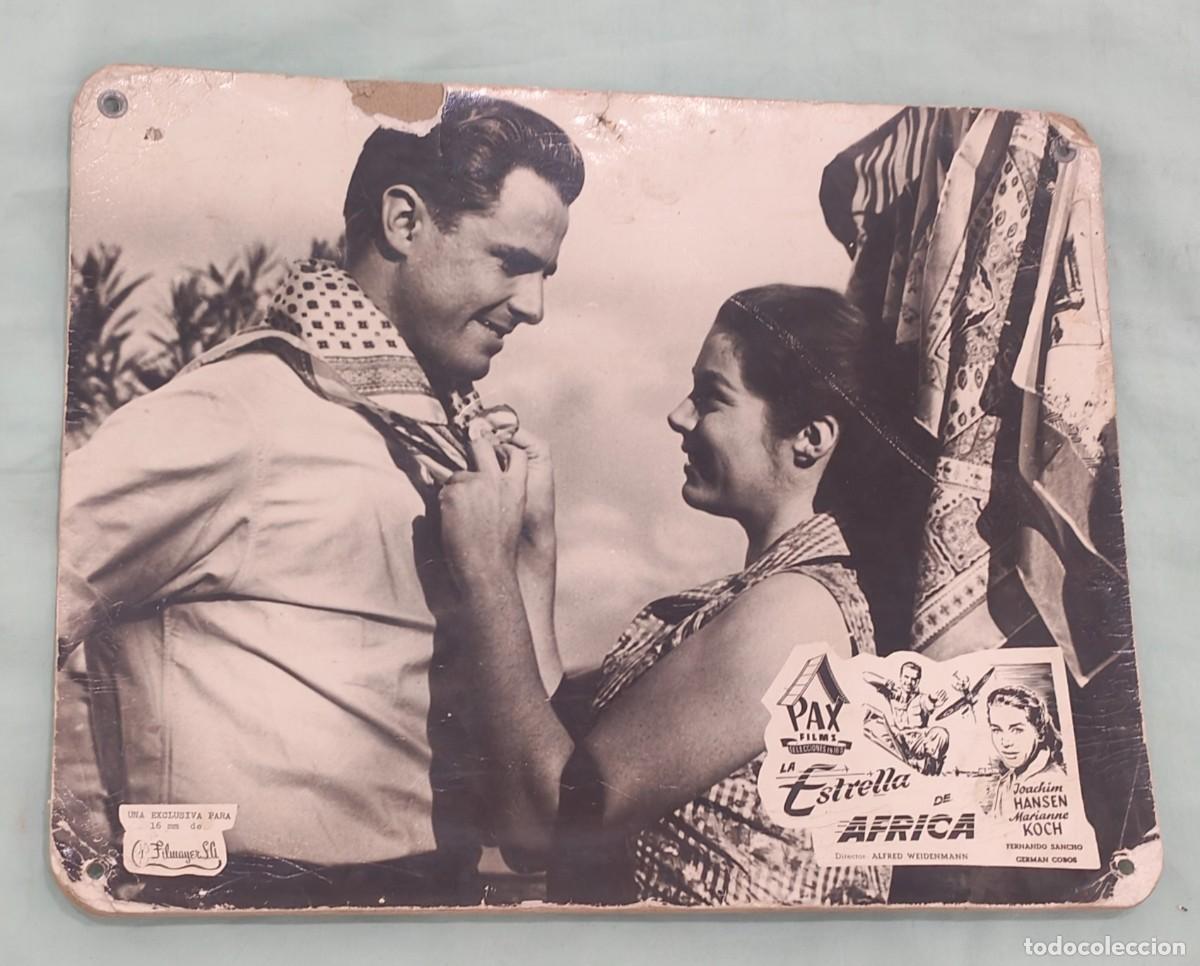 Cine: La estrella de Africa ,fotocromo ,cartel 1957 Joachim Hansen ,Marianne Koch , Pax Films
