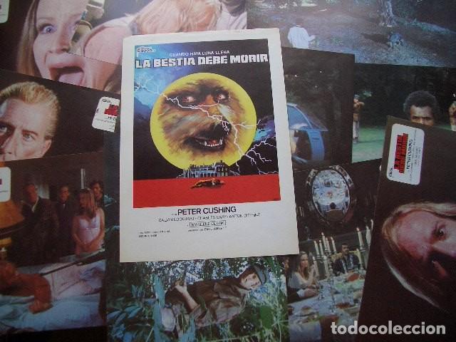 Cine: La bestia debe morir. Calvin Lockhart, Anton Diffring, Peter Cushing. 11 FOTOCROMOS ORIGINALES