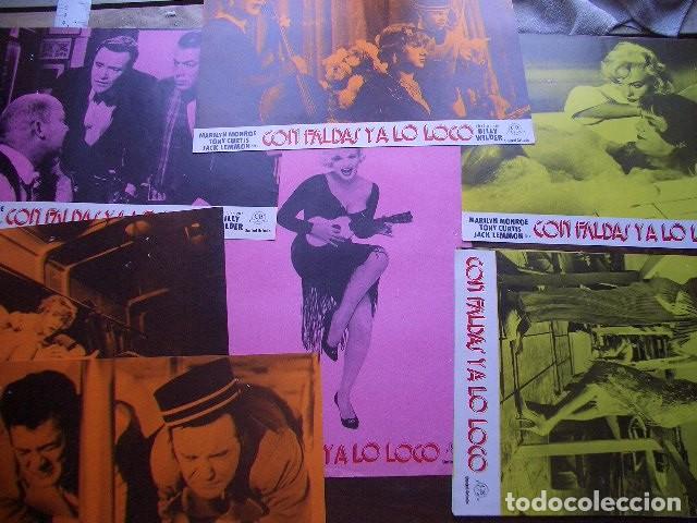 Cine: CON FALDAS Y A LO LOCO, con Marilyn Monroe. Juego 8 FOTOCROMOS. 1982.