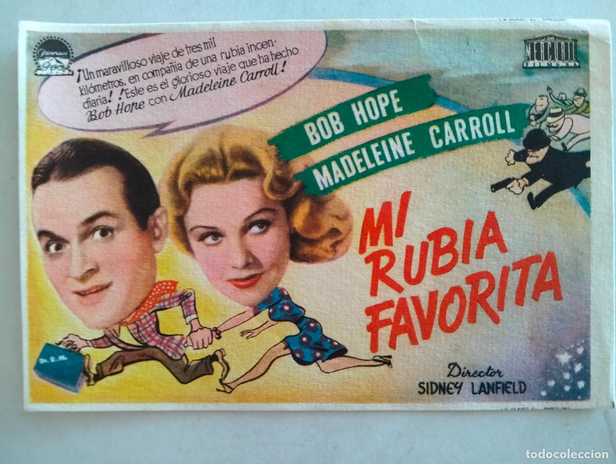 Cine: FOLLETO DE CINE, MI RUBIA FAVORITA