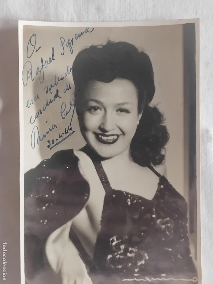 Cine: FOTOGRAFIA DE RINA CELY FIRMADA Y DEDICADA. 12 X 17 CM.