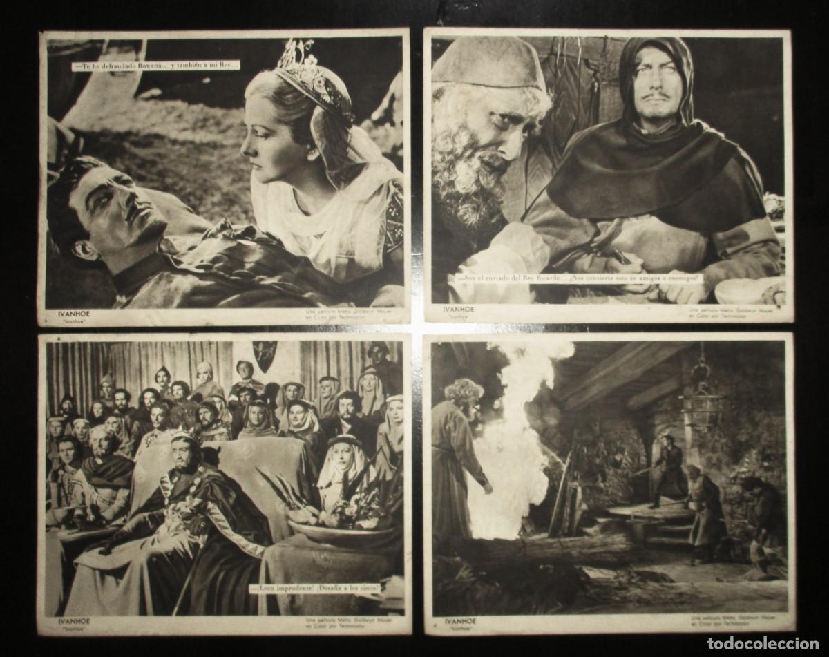 Cinema: LOTE DE CUATRO FOTOGRAF&Iacute;AS DE LA PEL&Iacute;CULA IVANHOE DE 24 X 20 CMS. METRO GOLDWYN MAYER, 1952.