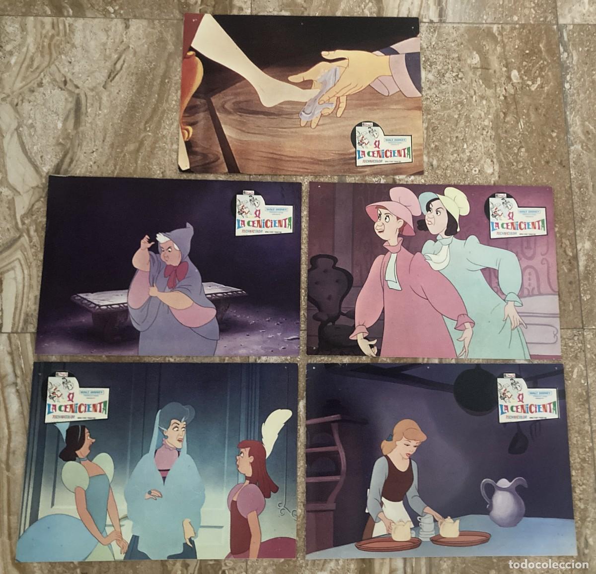 Cine: LA CENICIENTA / JUEGO ORIGINAL 5 FOTOCROMOS ESTRENO / Reestreno a&ntilde;os 70