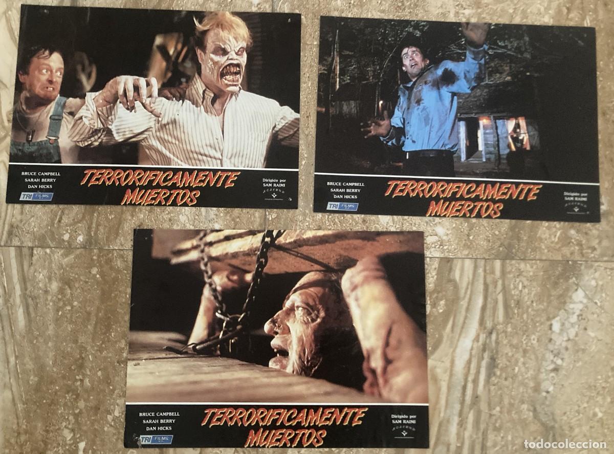 Cine: TERRORIFICAMENTE MUERTOS / JUEGO ORIGINAL 3 FOTOCROMOS ESTRENO