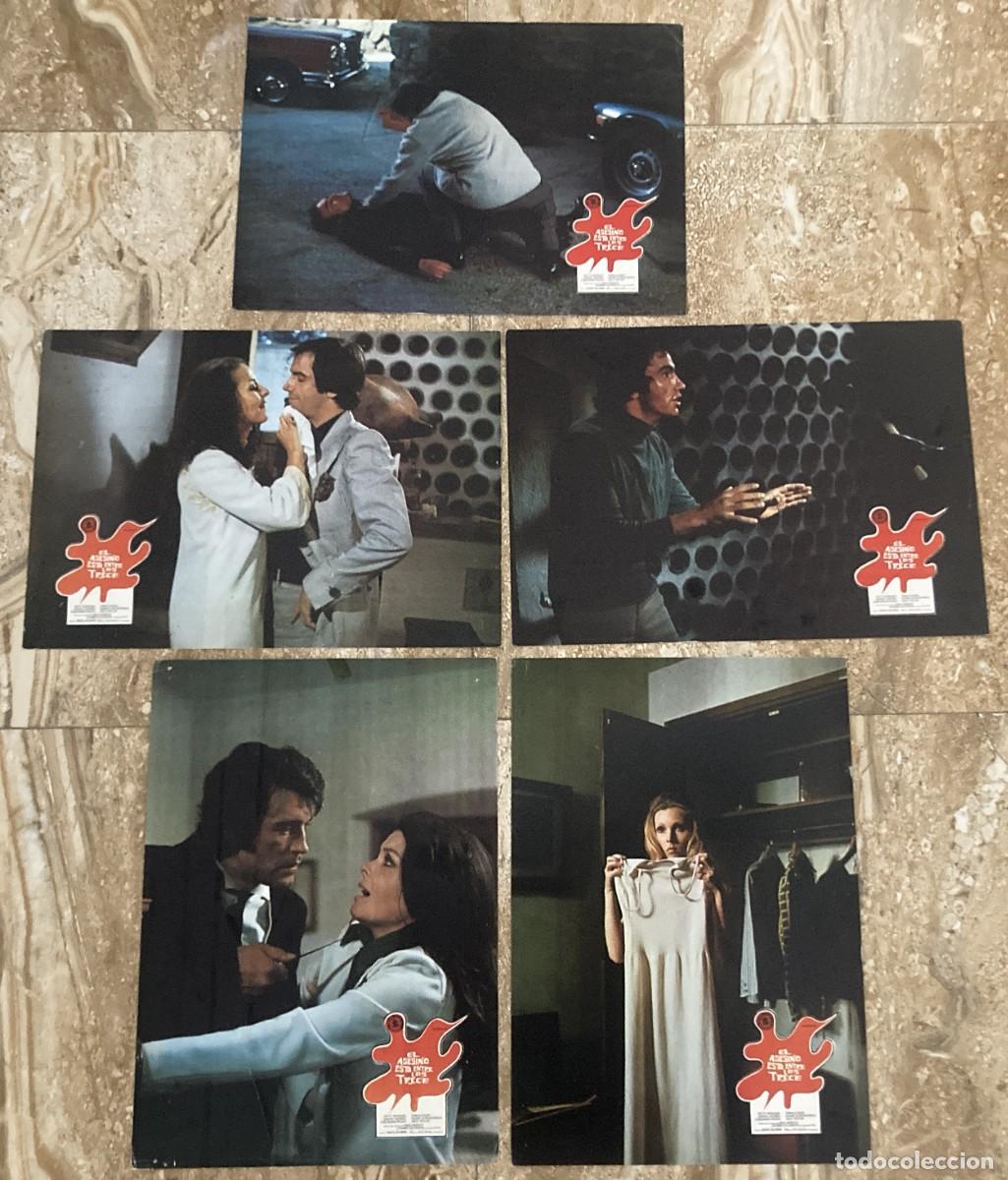 Cine: EL ASESINO ESTA ENTRE LOS TRECE 13 / JUEGO ORIGINAL 5 FOTOCROMOS ESTRENO