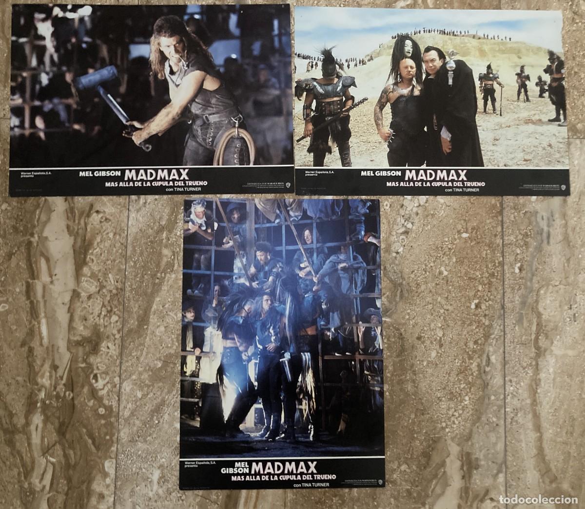Cine: MAD MAX MAS ALLA DE LA CUPULA DEL TRUENO / JUEGO ORIGINAL 3 FOTOCROMOS ESTRENO