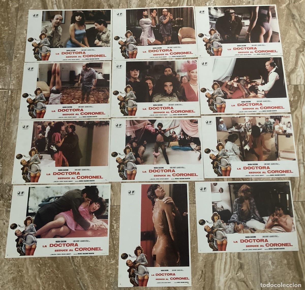 Cine: LA DOCTORA SEDUCE AL CORONEL / JUEGO COMPLETO ORIGINAL 12 FOTOCROMOS ESTRENO
