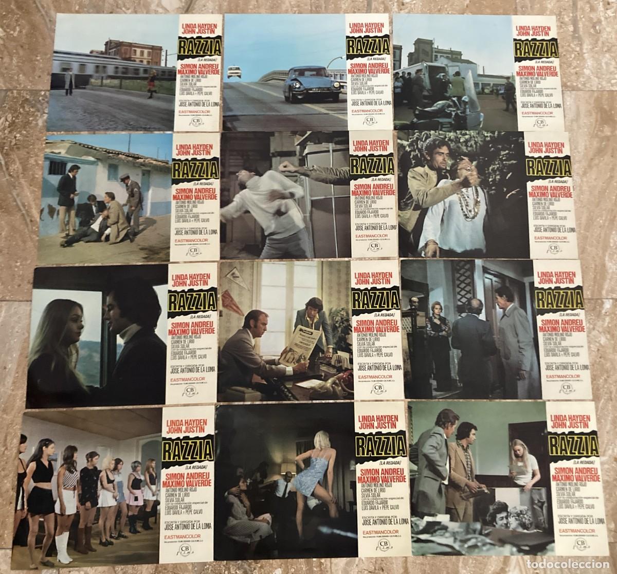 Cine: RAZZIA LA REDADA / JUEGO COMPLETO ORIGINAL 12 FOTOCROMOS GRANDES ESTRENO - Jose Antonio De La Loma