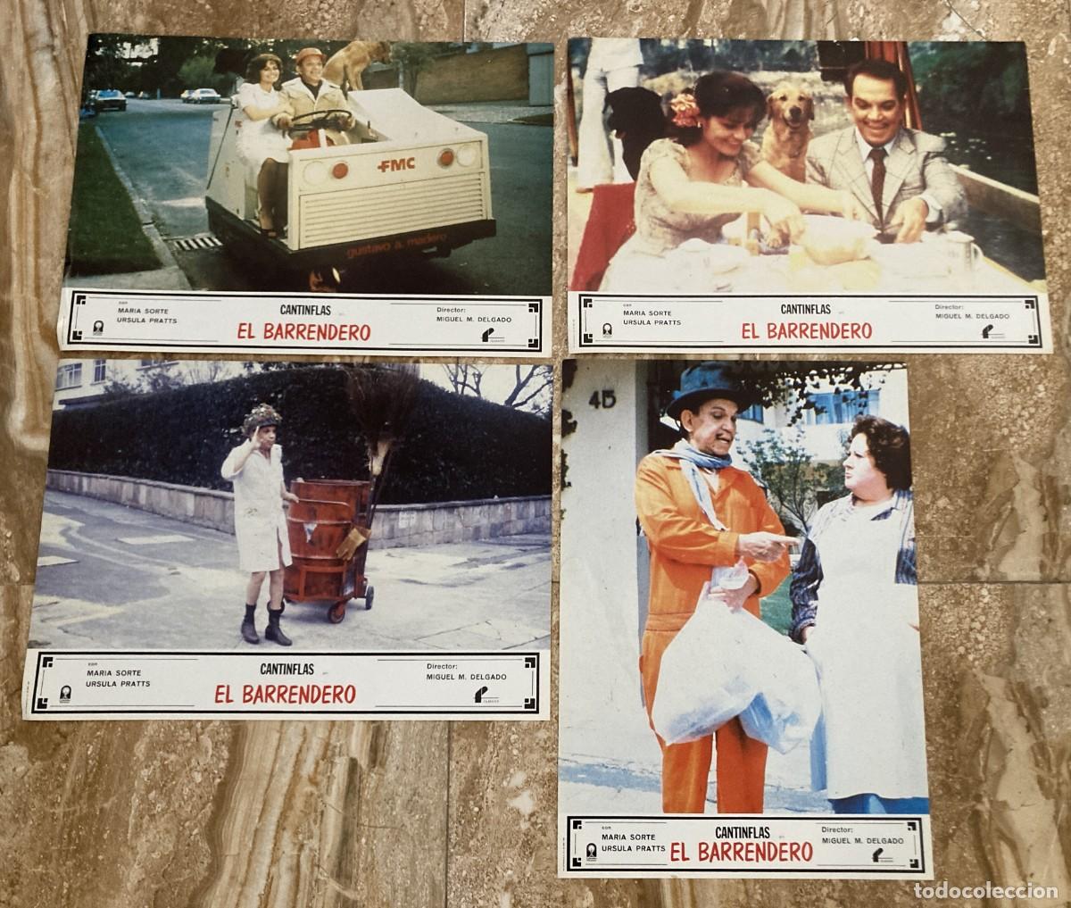 Cine: EL BARRENDERO / JUEGO ORIGINAL 4 FOTOCROMOS REESTRENO A&Ntilde;OS 80