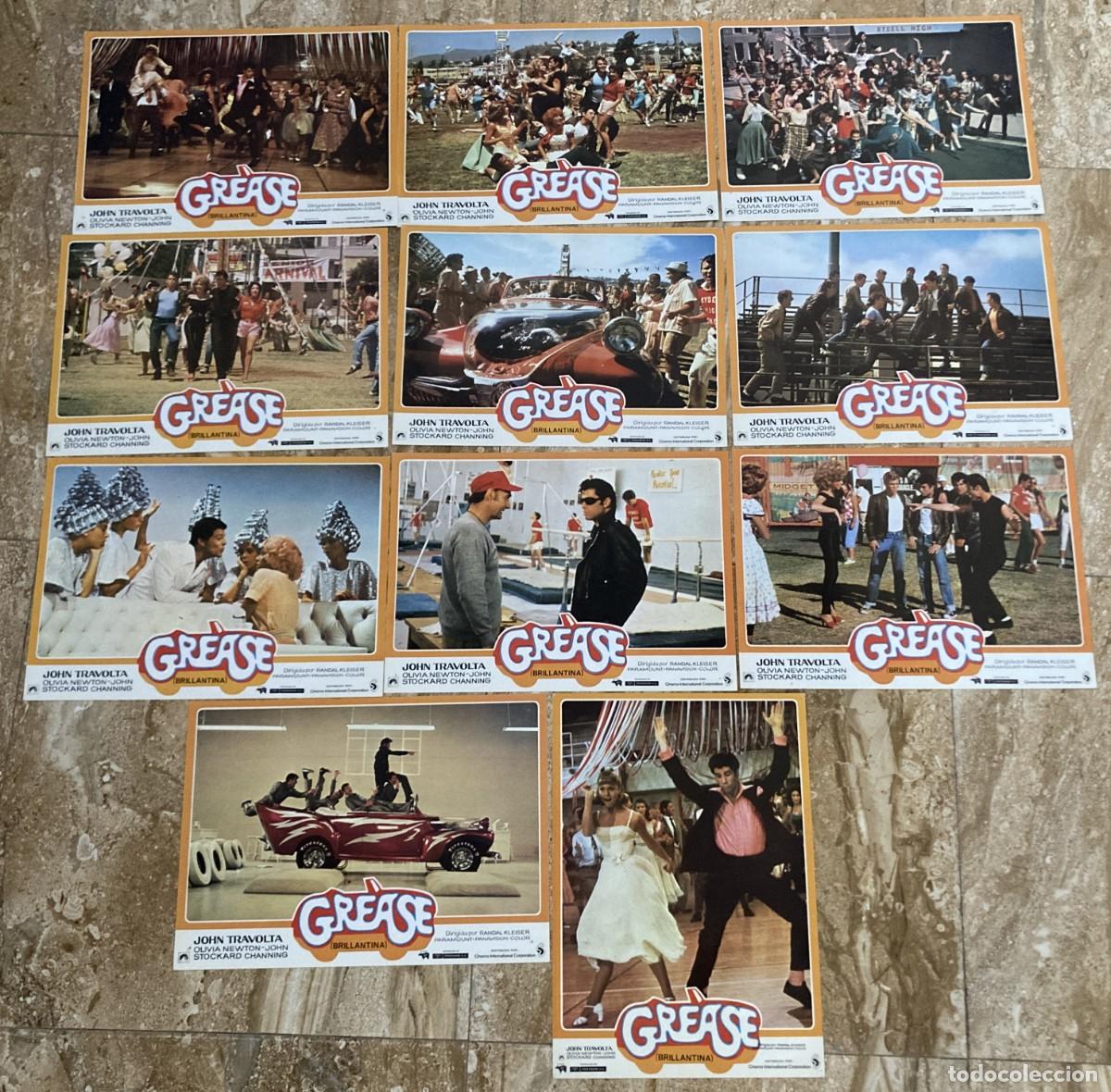 Cine: GREASE / JUEGO ORIGINAL 11 FOTOCROMOS ESTRENO - John Travolta - Olivia Newton-John