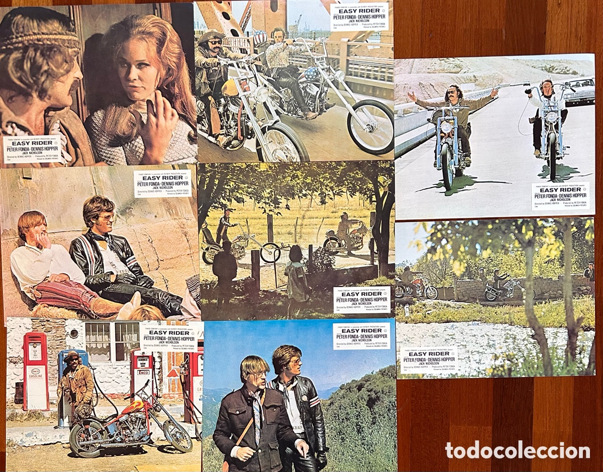 Cin&eacute;ma: Lote de 8 lobby cards originales de &ldquo;Easy Rider&rdquo; (1969) &ndash; Peter Fonda, Dennis Hopper