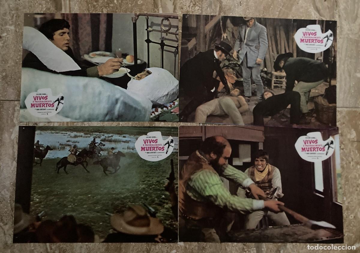 Cine: VIVOS O PREFERIBLEMENTE MUERTOS / JUEGO ORIGINAL 4 FOTOCROMOS ESTRENO