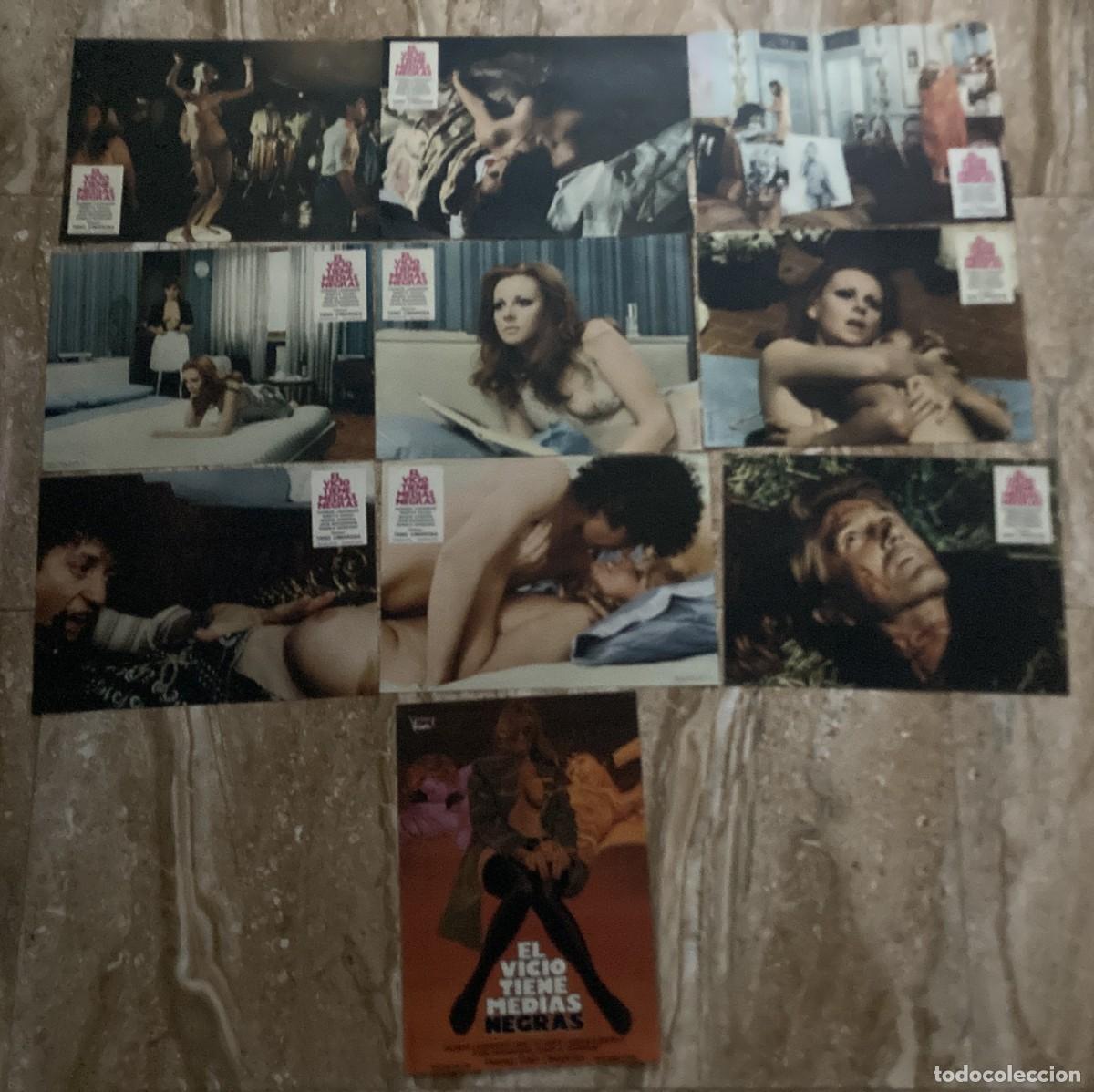 Cine: EL VICIO TIENE MEDIAS NEGRAS / JUEGO ORIGINAL 10 FOTOCROMOS ESTRENO