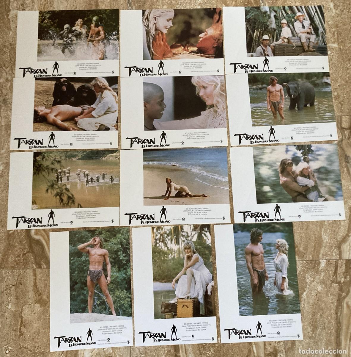 Cine: TARZAN EL HOMBRE MONO / JUEGO COMPLETO ORIGINAL 12 FOTOCROMOS ESTRENO - Bo Derek