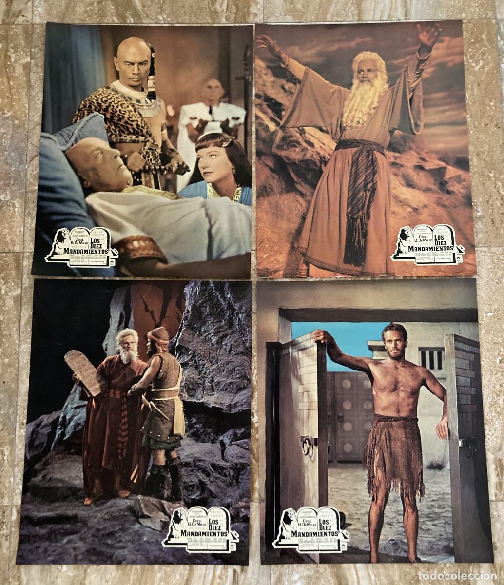 Cine: LOS DIEZ MANDAMIENTOS / JUEGO ORIGINAL 4 FOTOCROMOS GRANDES