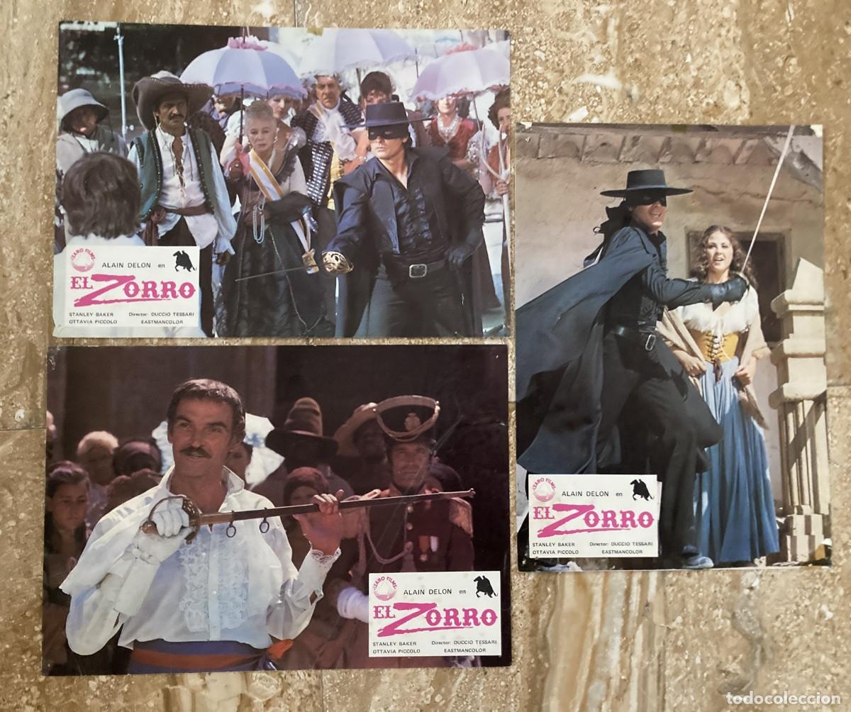Cine: EL ZORRO / JUEGO ORIGINAL 3 FOTOCROMOS ESTRENO