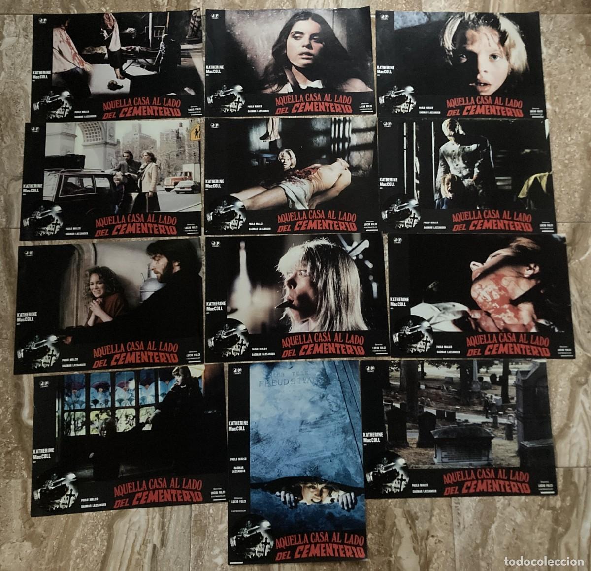 Cine: AQUELLA CASA AL LADO DEL CEMENTERIO / JUEGO COMPLETO ORIGINAL 12 FOTOCROMOS ESTRENO