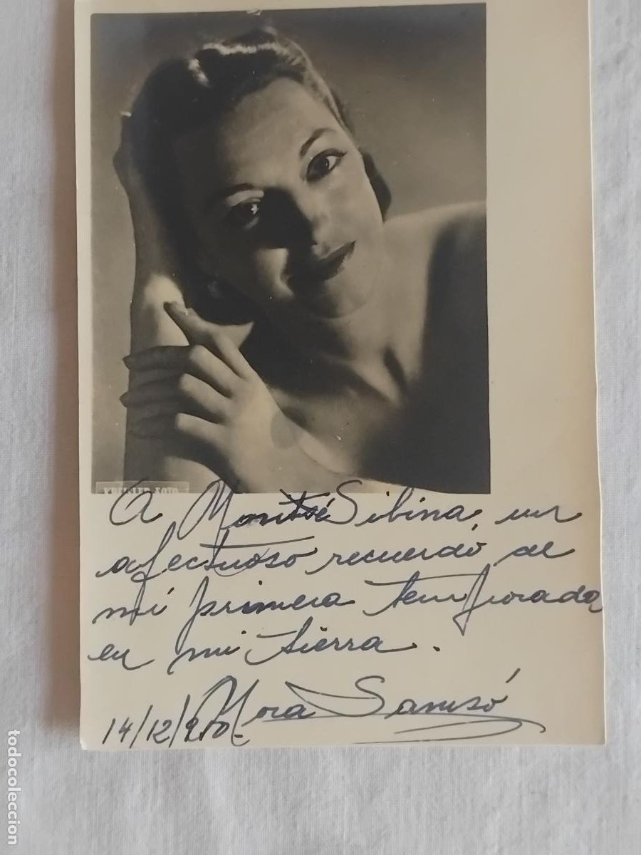 Cine: FOTOGRAFIA DE NORA SAMSO FIRMADA Y DEDICADA.