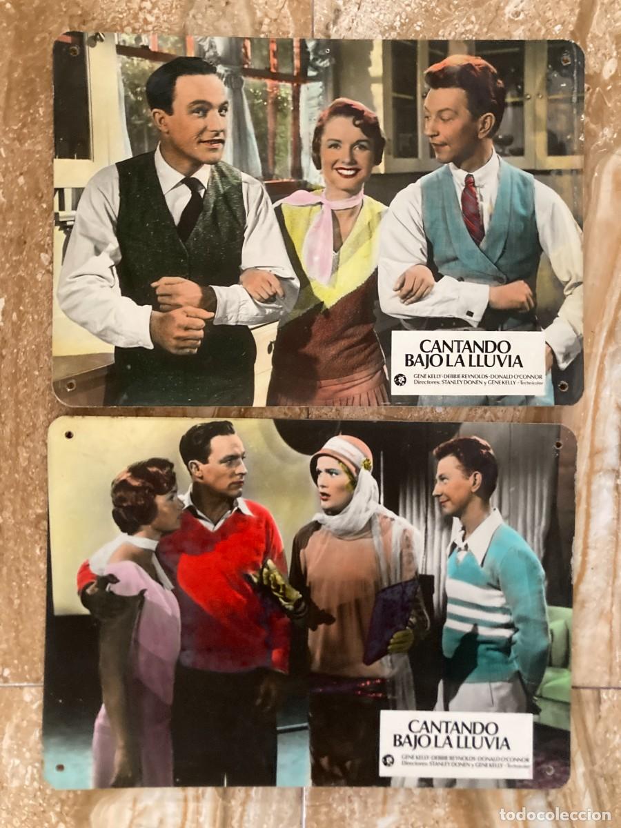 Cine: CANTANDO BAJO LA LLUVIA / JUEGO ORIGINAL 2 FOTOCROMOS CARTON