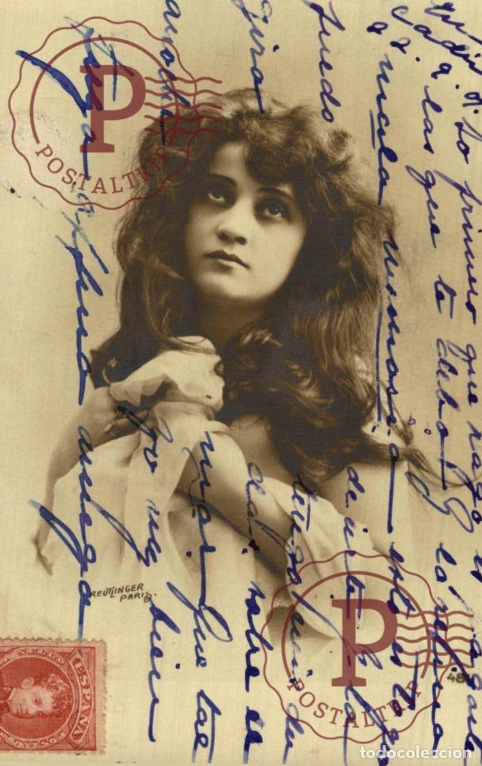 Cine: MUJER, WOMAN FEMME. RPPC FOTOGRAFICA REUTLINGER