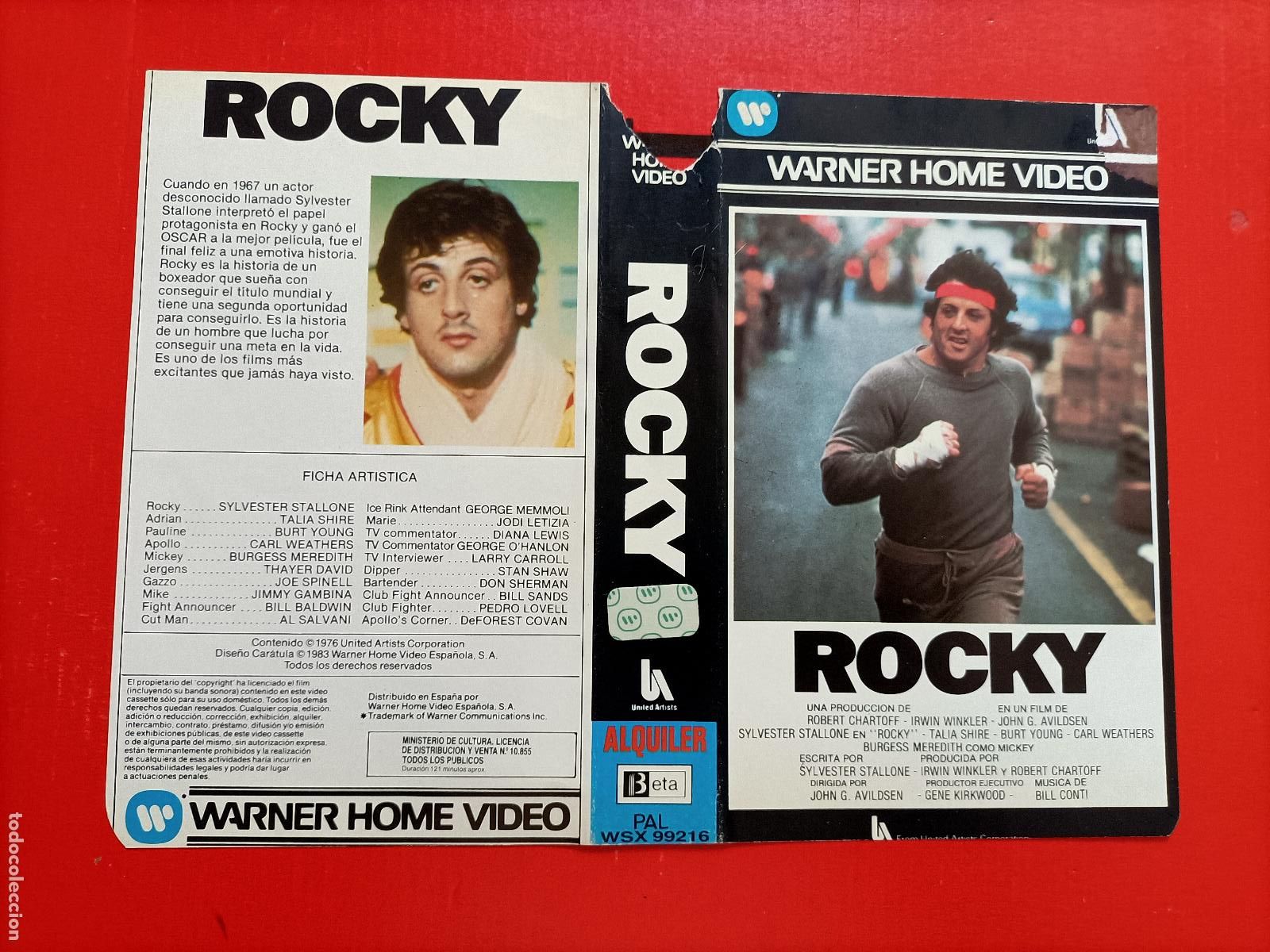 Cine: CARATULA SYLVESTER STALLONE, DE LA PEL&Iacute;CULA ROCKY. LA ORIGINAL DE LA 1&ordf; EDICI&Oacute;N.