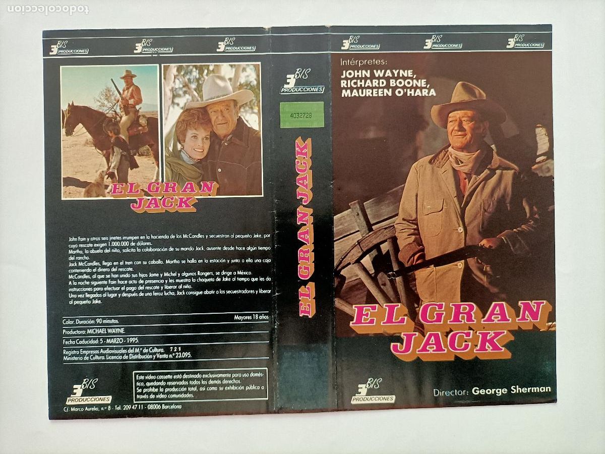 Cine: CARATULA JOHN WAYNE. PEL&Iacute;CULA EL GRAN JACK, LA ORIGINAL de la 1&ordf; EDICI&Oacute;N.