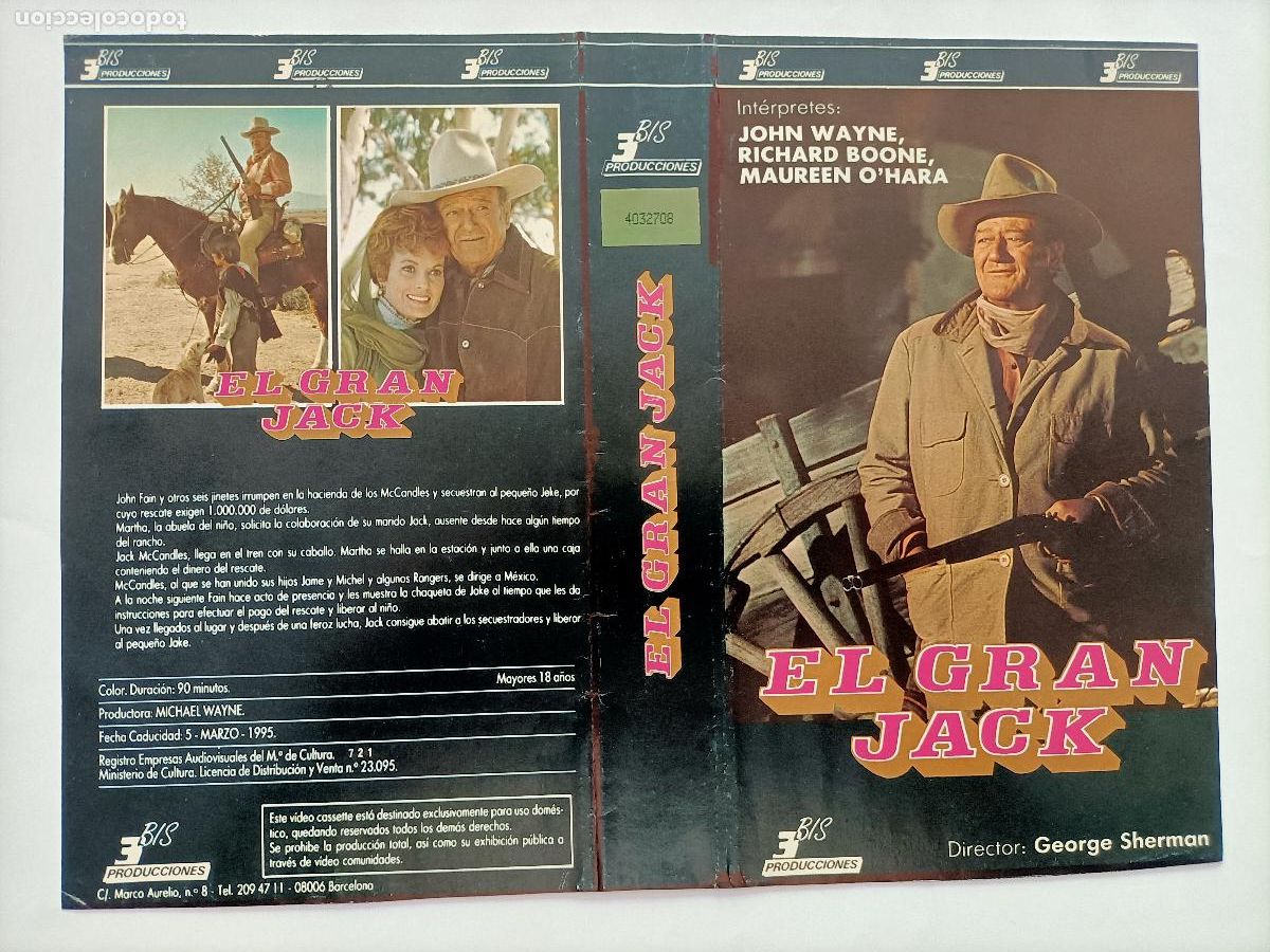 Cine: CARATULA JOHN WAYNE. PEL&Iacute;CULA EL GRAN JACK, LA ORIGINAL de la 1&ordf; EDICI&Oacute;N.