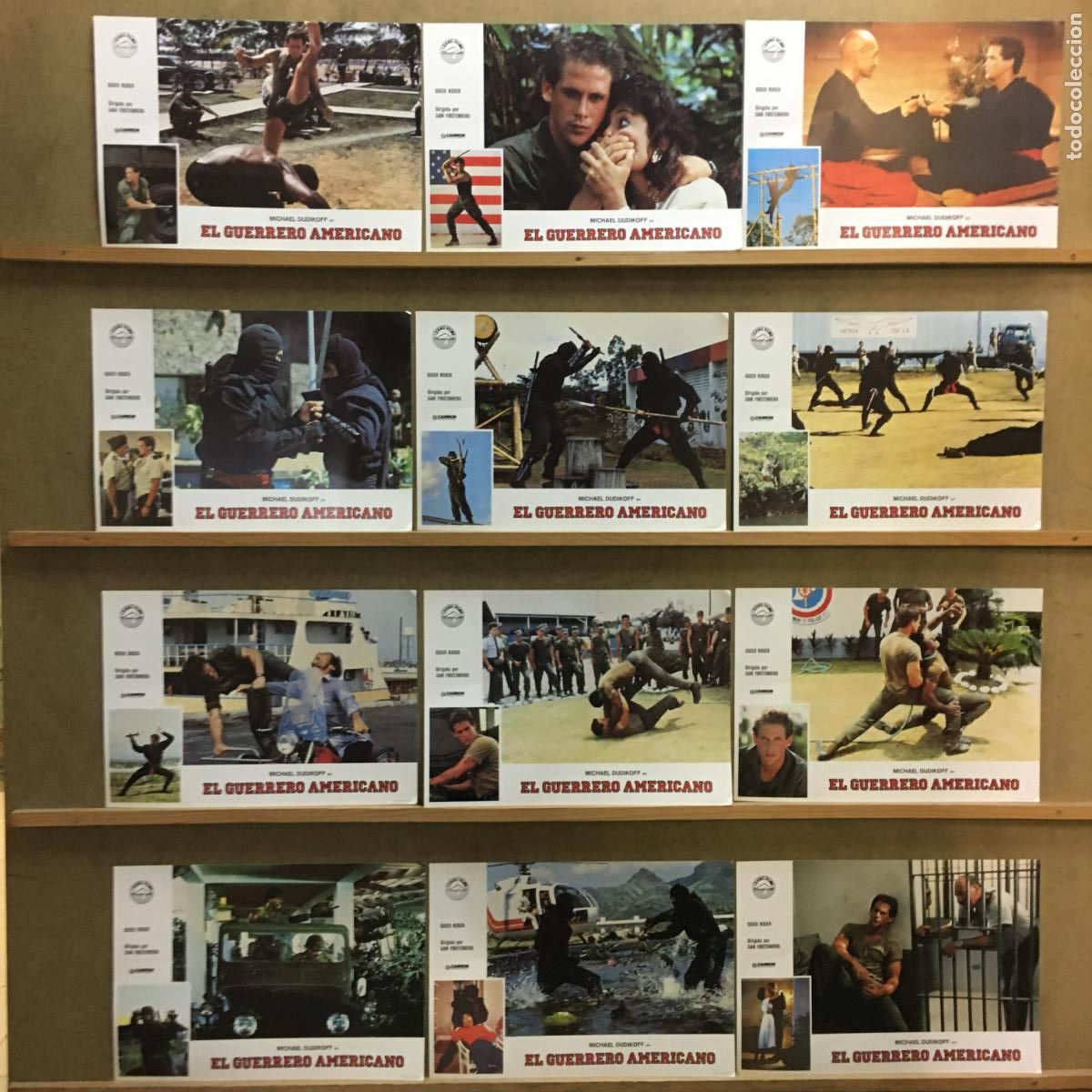 Cin&eacute;ma: AFP59 EL GUERRERO AMERICANO MICAHEL DUDIKOFF SET COMPLETO 12 FOTOCROMOS ORIGINAL ESTRENO H4