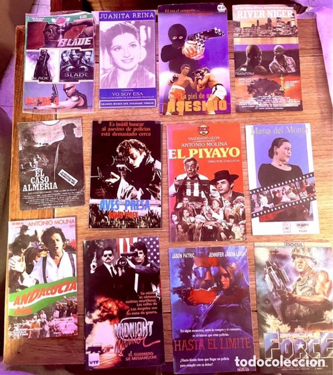 Kino: Lote 12 car&aacute;tulas VHS cine a&ntilde;os 80