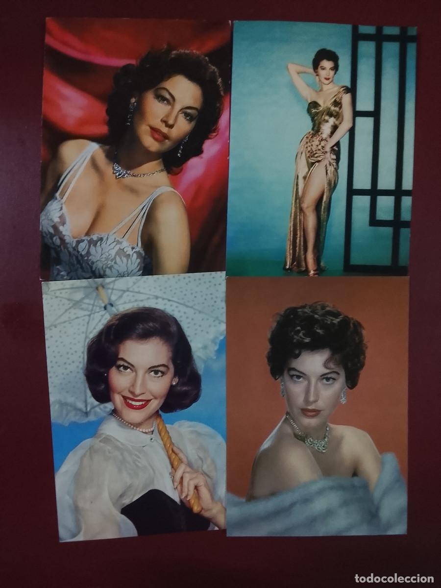 Cine: Lote de 4 postales de Ava Gardner