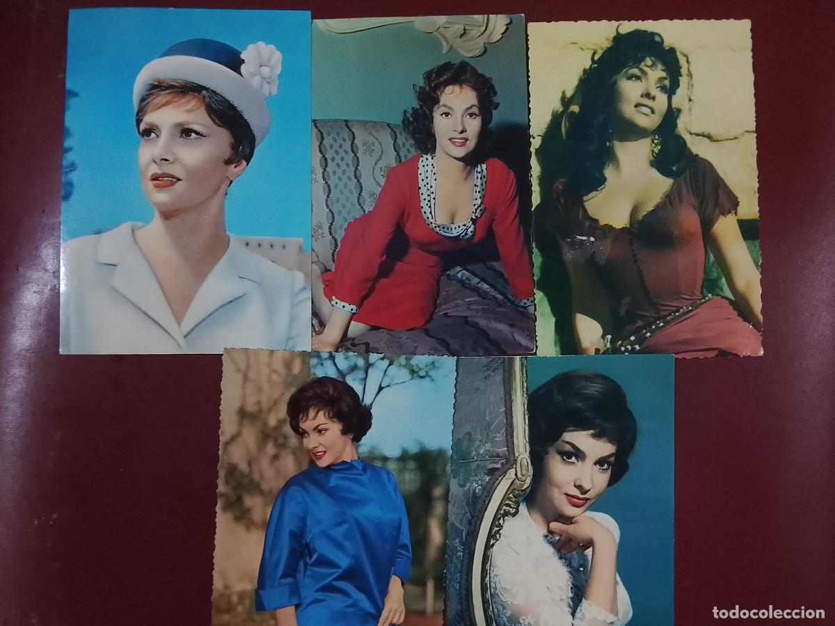 Cine: Lote de 5 postales de Gina Lollobrigida (sin circular)