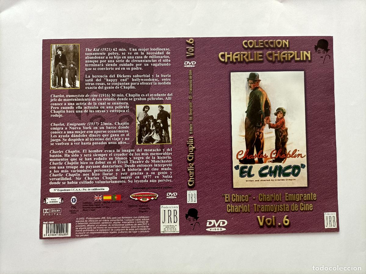 Cine: CARATULA CHARLIE CHAPLIN. COLECCI&Oacute;N, EL CHICO, EL EMIGRANTE, TRAMOYISTA DE CINE- VOL. 6