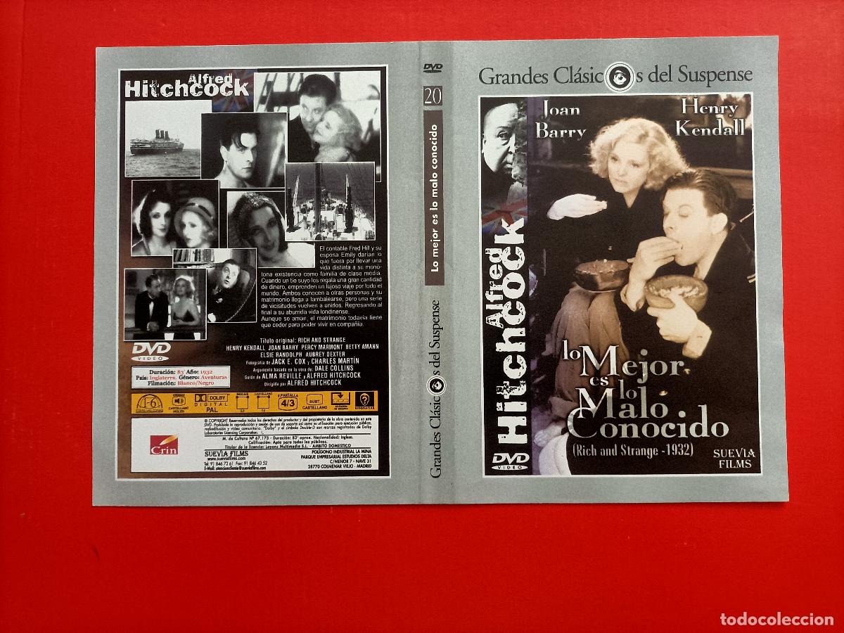 Cine: CARATULA ALFRED HITCHCOCK. ORIGINAL LO MEJOR ES LO MALO CONOCIDO (RICH AND STRANGE)