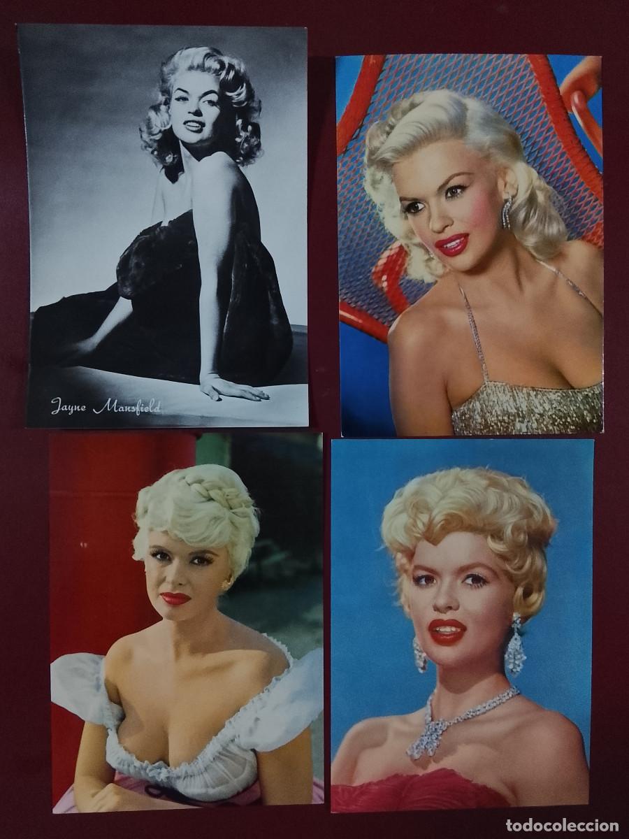Cine: Lote de 4 postales de Jayne Mansfield (sin circular)
