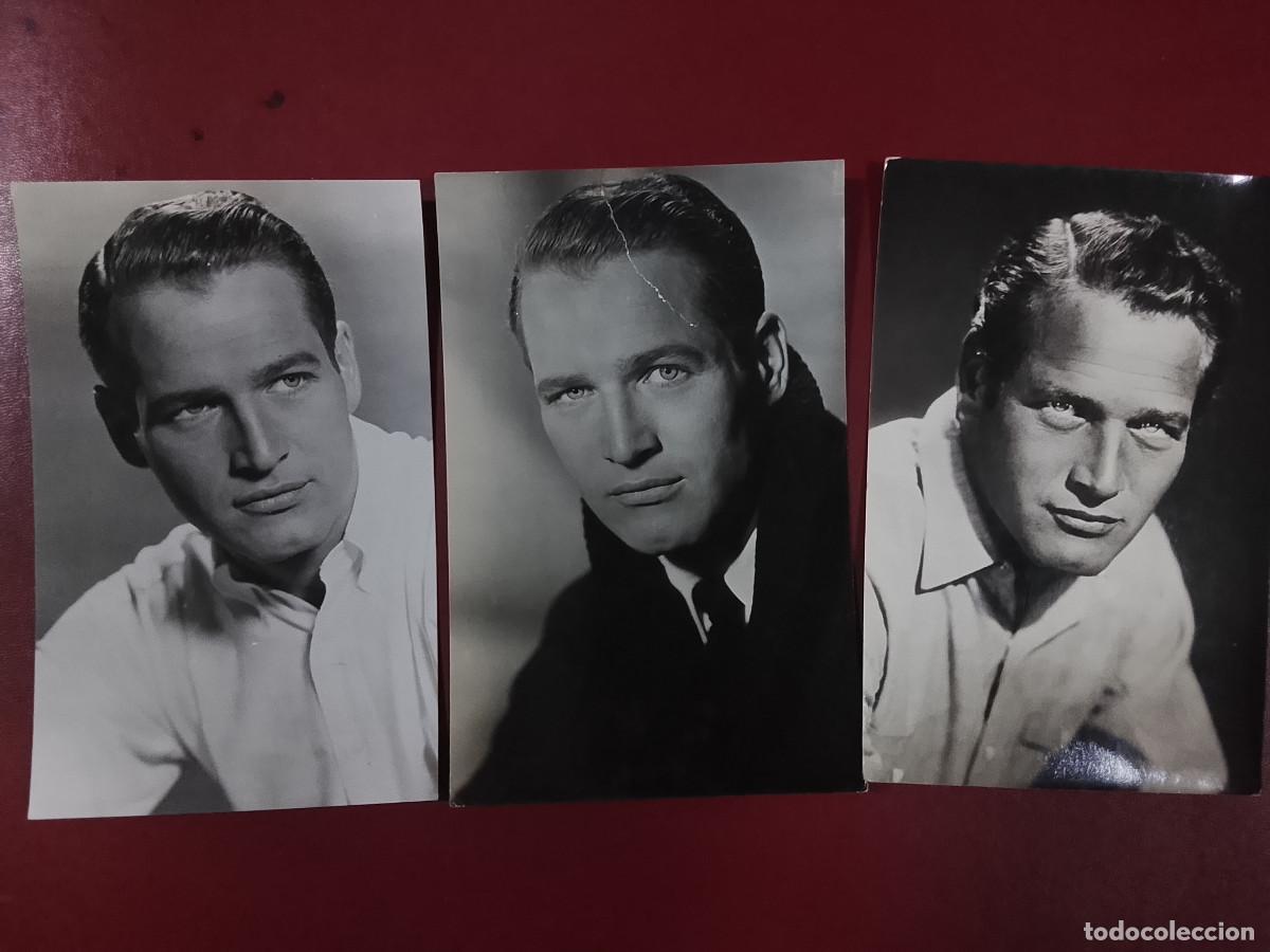 Cine: Lote de 3 postales de Paul Newman