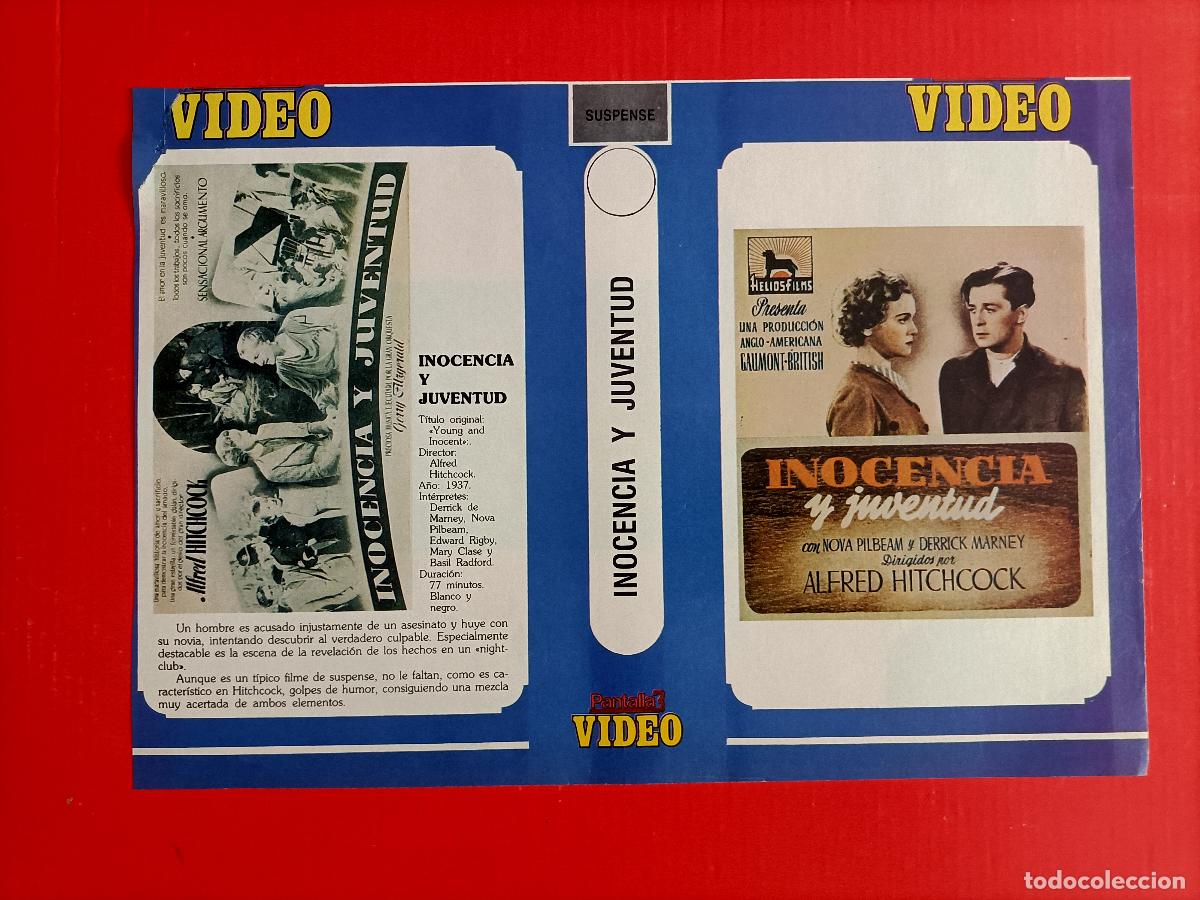 Cine: CARATULA ALFRED HITCHCOCK. INOCENCIA Y JUVENTUD 1937, EN DORSO PUBLICIDAD DE 5 T&Iacute;TULOS