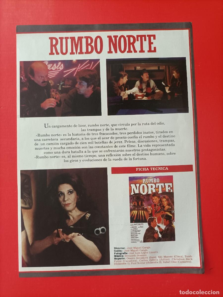 Cine: CARTEL RUMBO NORTE, EN DORSO CARATULA ENVIADO ESPECIAL. DE ALFRED HITCHCOCK