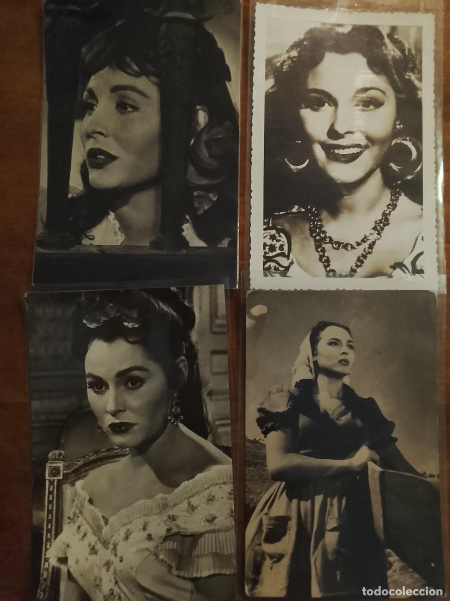 Cine: Lote de 4 postales de Paquita Rico