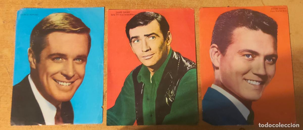 Cine: 3 recortes tama&ntilde;o postal actores clasicos de hollywood