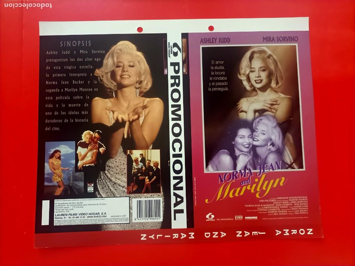 Cine: CARATULA Y FICHA DE LA PEL&Iacute;CULA, NORMA JEAN AND MARILYN. EST&Aacute; NUEVA.