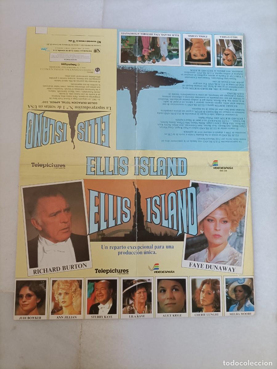 Cine: CARATULA ORIGINAL DE ELLIS ISLAND. ES DOBLE. RICHARD BURTON, FAYE DUNAWAY.
