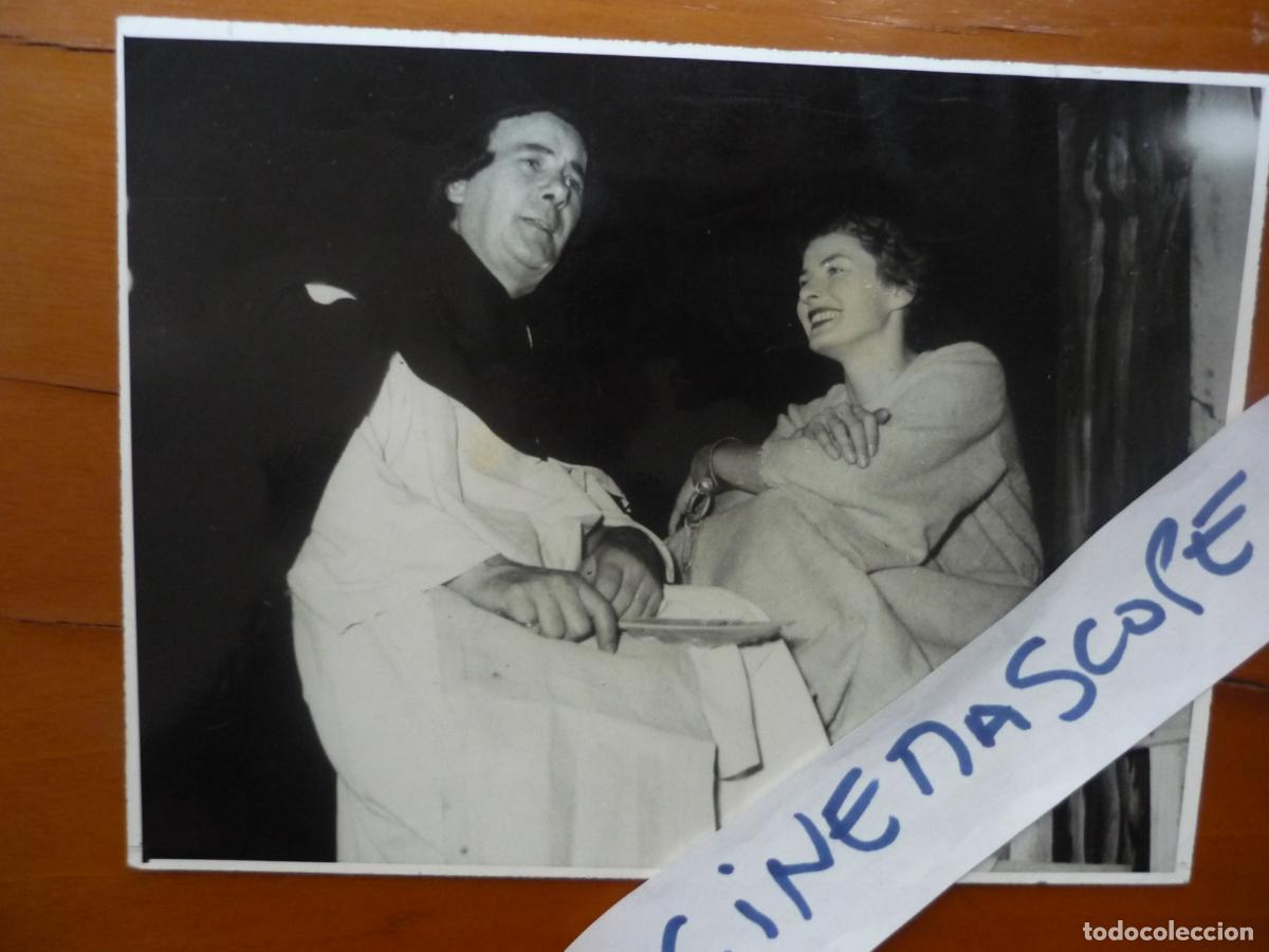 Cine: ingrid bergman - foto b/n original - ensayo de juana de arco opera - basso romano