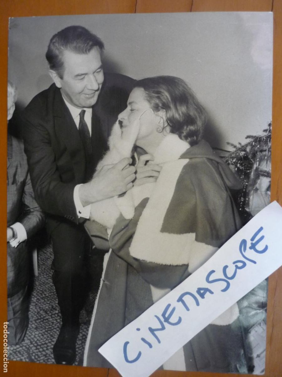Cine: ingrid bergman - foto b/n original - michel redgrave - guest honor variety club christmas luncheon