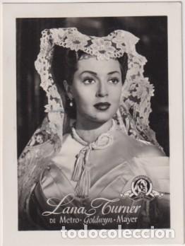 Cine: lana Turner de MGM. A&ntilde;os 50. Al dorso: Publicidad de Rollfilm 2 de Infonal, Foto Postal (9,5x7 c.) I