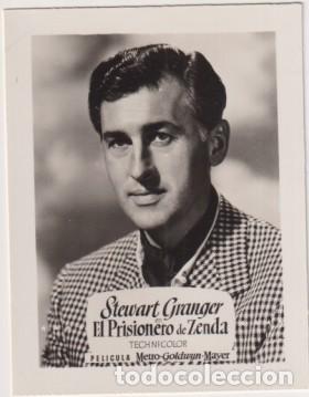 Cine: Stewart Granger en El Prisionero de Zenda de MGM. A&ntilde;os 50. Al dorso Publicidad Rollfilm de Infonal.