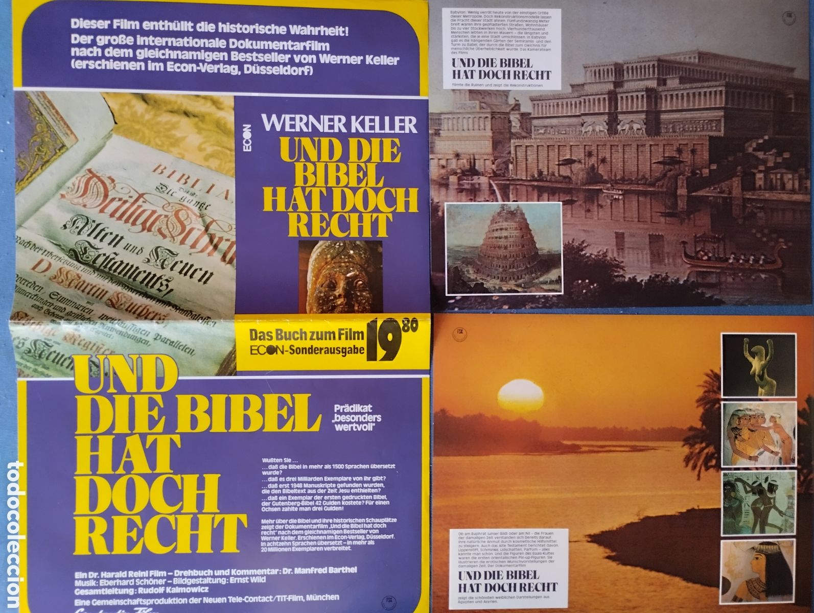 Cine: 18 LOBBY CARDS ALEMANES + CARTEL - Y LA BIBLIA TENIA RAZ&Oacute;N 1977