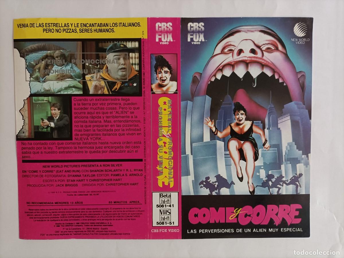Cine: CARATULA Y FICHA DE LA PEL&Iacute;CULA COME Y CORRE. (EAT AND RUN) 1988, PERFECTA